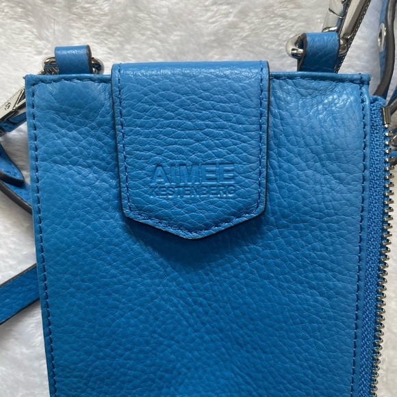 Aimee Kestenberg Leather Phone Crossbody Bag Bright Blue - Picture 8 of 15